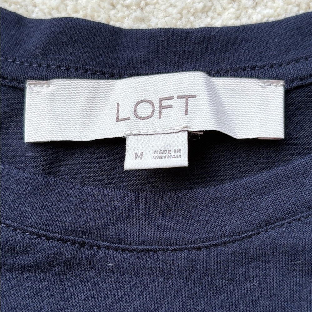 LOFT Navy Long Sleeve Tee with Stylish Comfort - Picture 2 of 3